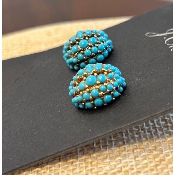 J.Crew Beaded Round Orb Stud Earrings in Blue - PreOwned - Picture 2 of 3